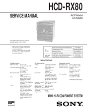 Sony HCD-RX80 Service Manual