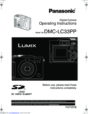 Panasonic Lumix DMC-LC33PP Operating Instructions Manual