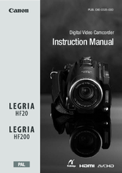 Canon LEGRIA HF20 Instruction Manual