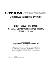 Toshiba Strata DK 96 Installation And Maintenance Manual