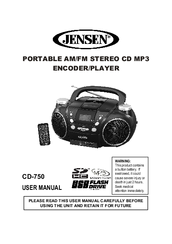Jensen CD-750 User Manual