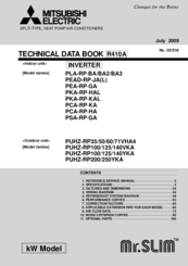 Mitsubishi Electric PLA-RP BA3 Technical Data Book