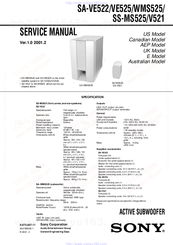 Sony SA-VE522 Service Manual