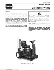 Toro GreensPro 1200 Service Manual