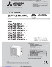 Mitsubishi MUZ-GE25VA Service Manual