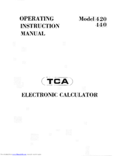 TCA 440 Operating Instructions Manual