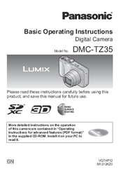 Panasonic DMC-TZ35 Basic Operating Instructions Manual