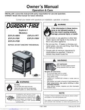 Quadra-Fire EXPLR-I-PBK Owner's Manual