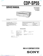 Sony CDP-SP55 Service Manual