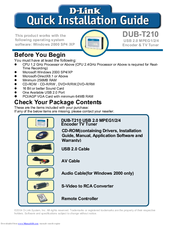 D-Link DUB-T210 Quick Installation Manual