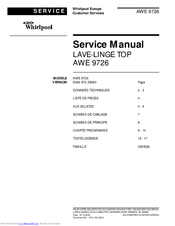 Whirlpool LAVE-LINGE TOP AWE 9726 Service Manual