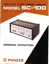 Pioneer SC-100 Operating Instructions Manual