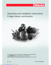 Miele KFN 12823 SD ed Operating And Installation Instructions