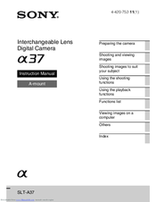 Sony Alpha SLT-A37 Instruction Manual
