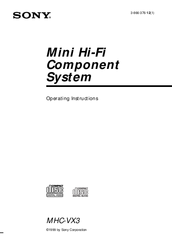 Sony MHC-VX3 Operating Instructions Manual