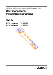 Biasi RIVA OV M110.30SM/OV User Manual And Installation Instructions