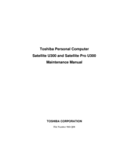 Toshiba Satellite U300 Maintenance Manual