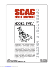 Scag Power Equipment SWZV52V-19KAI Operator's Manual