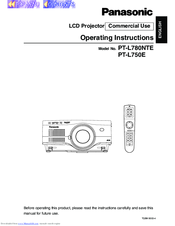 Panasonic PT-L750E Operating Instructions Manual
