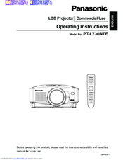 Panasonic PT-L730NTE Operating Instructions Manual