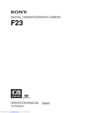 Sony F23 Cine Alta Operation Manual