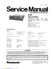 Panasonic CQ-LA1923L Servise Manual