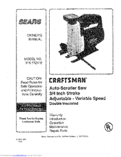 Sears 315.172110 Owner's Manual