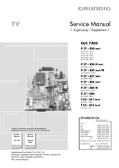 Grundig P 37 - 830 text/IR Supplemental Service Manual
