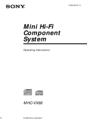 Sony MHC-VX88 Operating Instructions Manual
