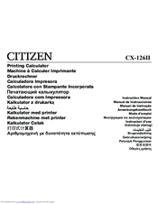 Citizen CX-126II Instruction Manual