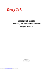 Draytek VIGOR2820 series User Manual