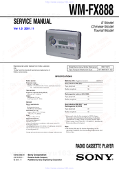Sony Walkman WM-FX888 Service Manual