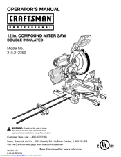 Craftsman 315.212350 Operator's Manual