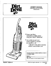 Dirt Devil M089800 Owner's Manual