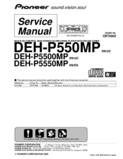 Pioneer DEH-P550MP Service Manual
