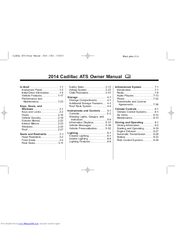 Cadillac ATS 2014 Owner's Manual