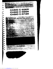 Casio E-61ER Operator's Instruction Manual