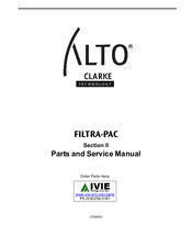 Alto Clarke Filtra-Pac Parts And Service Manual
