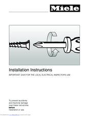 Miele DG 4084 Installation Instructions Manual