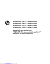 HP 650 G1 Maintenance And Service Manual
