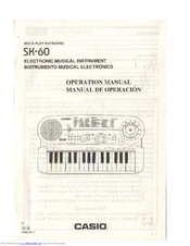 Casio SK-60 Operation Manual