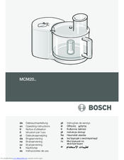Bosch MCM20 Series Operating Instructions Manual