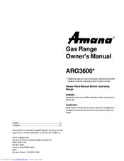 Amana ARG3600 Series Owner's Manual