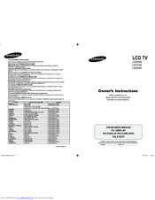Samsung LE40S6 Owner's Instructions Manual