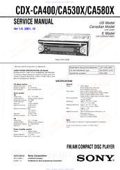 Sony CDX-CA530X Service Manual
