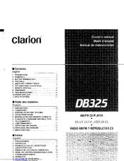 Clarion Addzest DB325 Owner's Manual