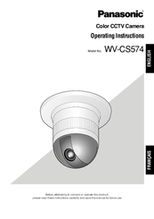 Panasonic WVCS574 - COLOR CCTV CAMERA Operating Instructions Manual