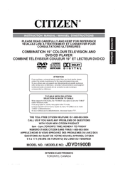 Citizen JDVD1900B Instruction Manual