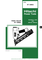 Hitachi NT 65MA2 Technical Data And Service Manual