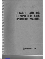 Hitachi 505 Operation Manual